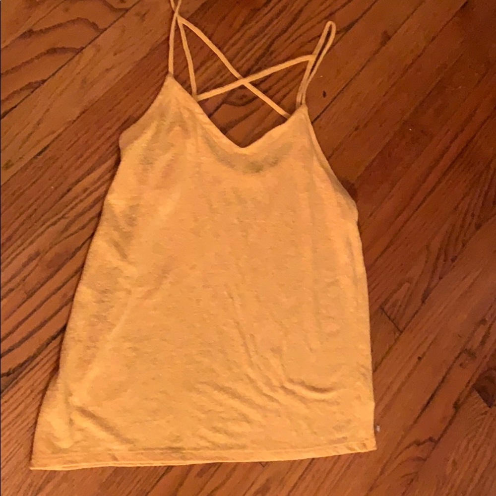 yellowish orange strappy tank top